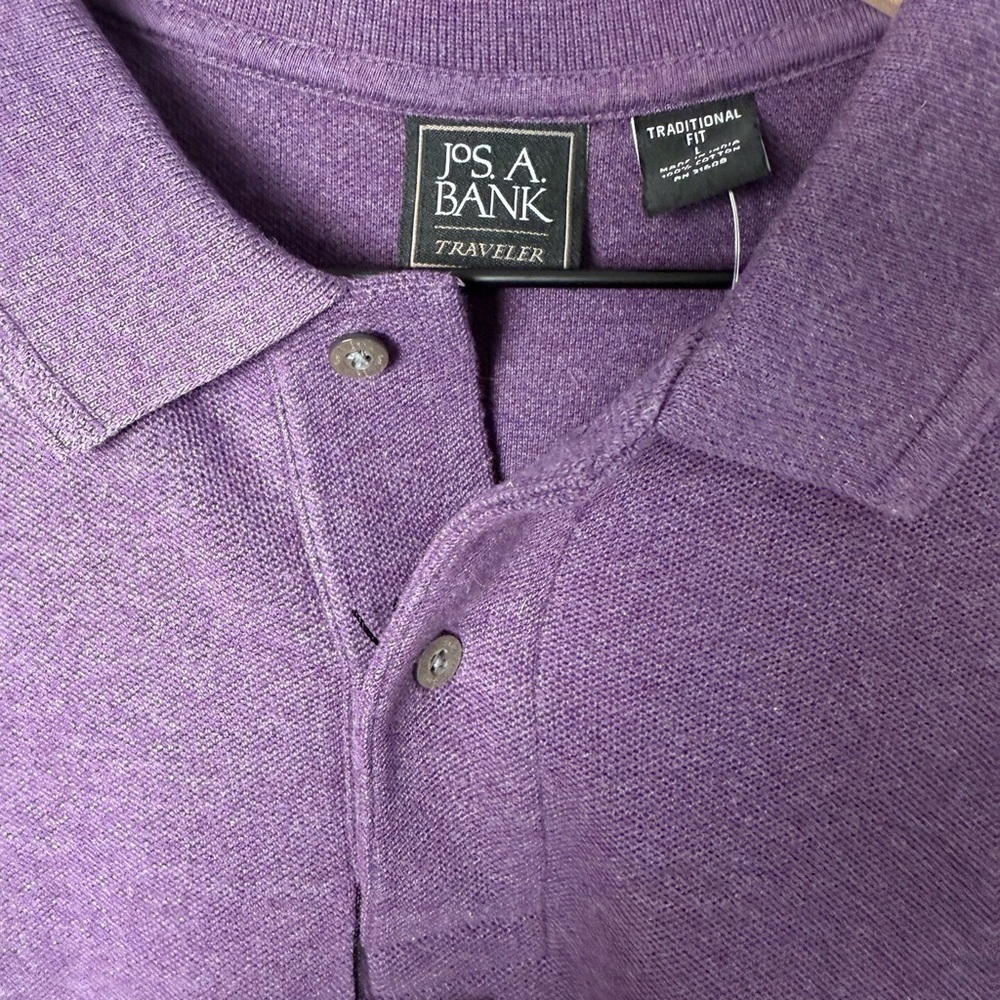 Jos. A. Bank Men's Traveler Polo Shirt Traditional Fit Purple Size-Large NWT - Picture 5 of 10